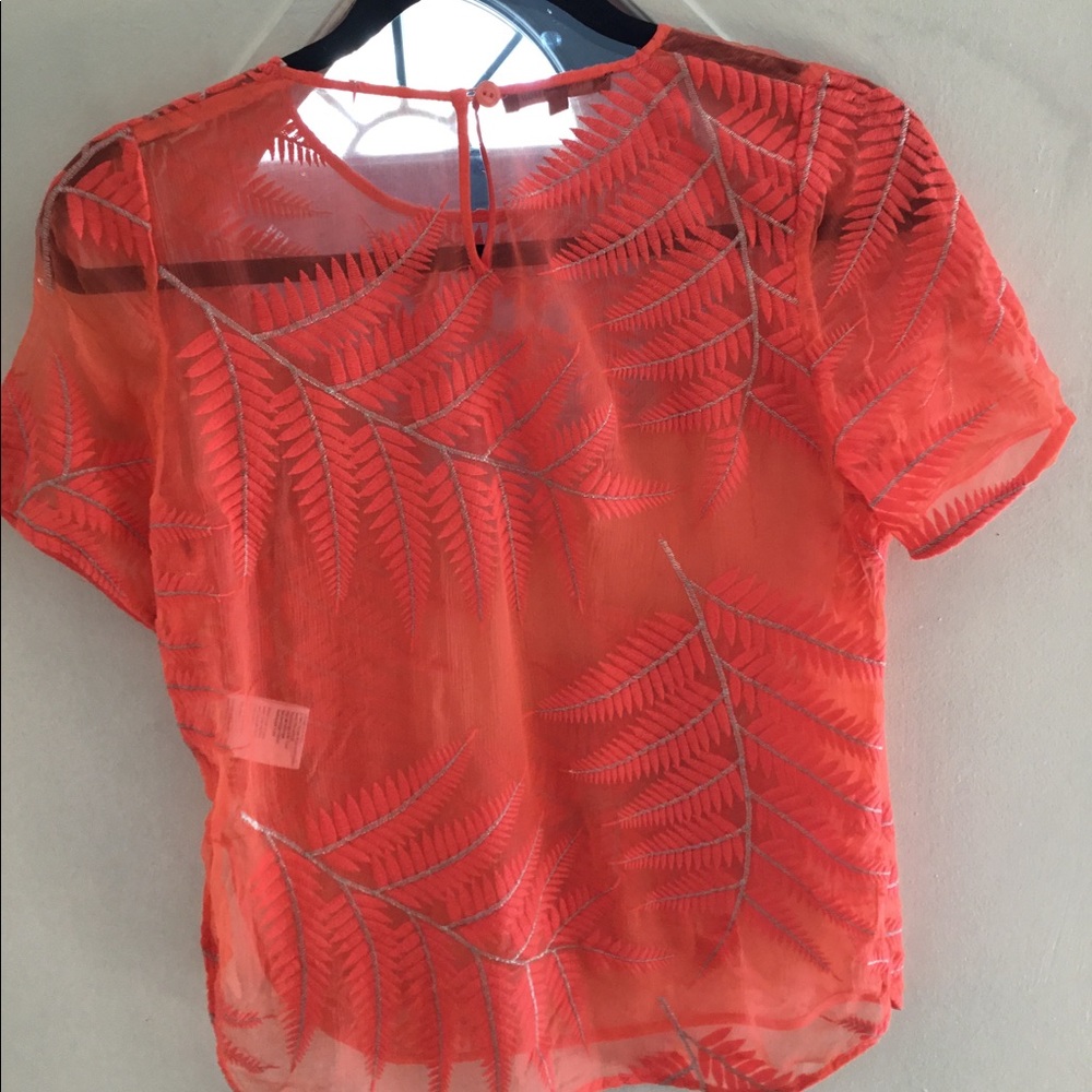 Sheer Leaf Pattern Blouse - image 4